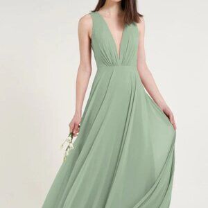 Jenny Yoo Ryan Dress - Sea Glass Luxe Chiffon - Size 10